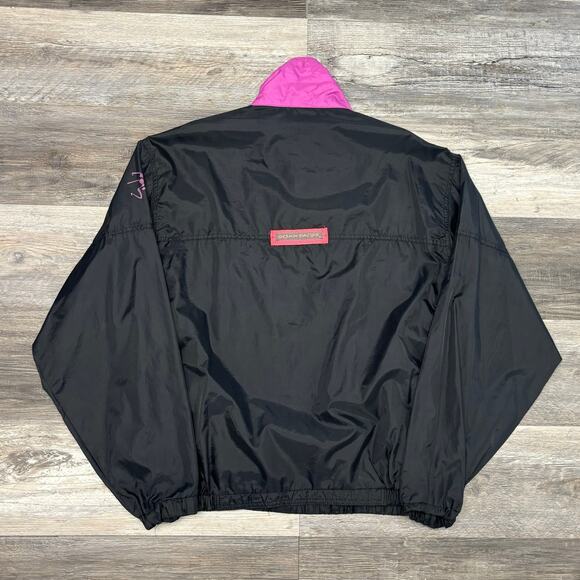 Vintage Ocean Pacific Black Purple Men L Spellout OP Anorak Windbreaker Jacket‎ - Picture 3 of 13